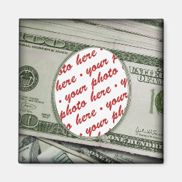 Imán ¡Tu cara con la cuenta de $100! Añadir una foto