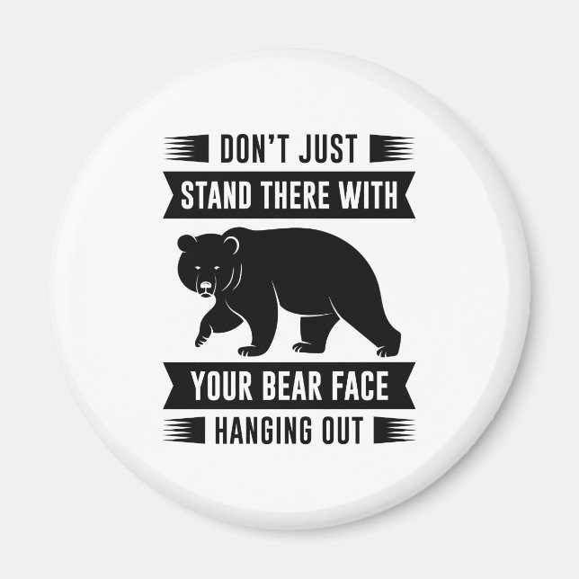 Imán Tu Cara de Oso Colgando (Frente)