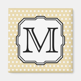 Imán Tu carta. Monograma personalizado. Punto de Polka 