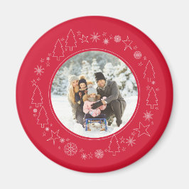 Imán Tu foto con la floración original del Navidad de l