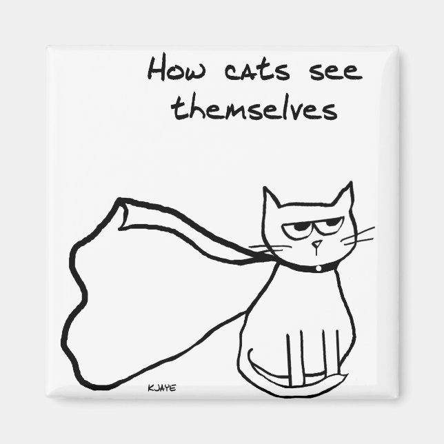 Imán Tu gato, el superhéroe - Gracioso regalo de gato (Frente)