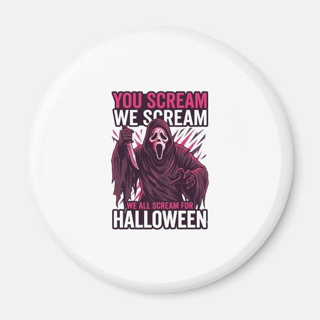 Imán Tú gritas nosotros Halloween Ghostface Cuchillo Sa (Frente)