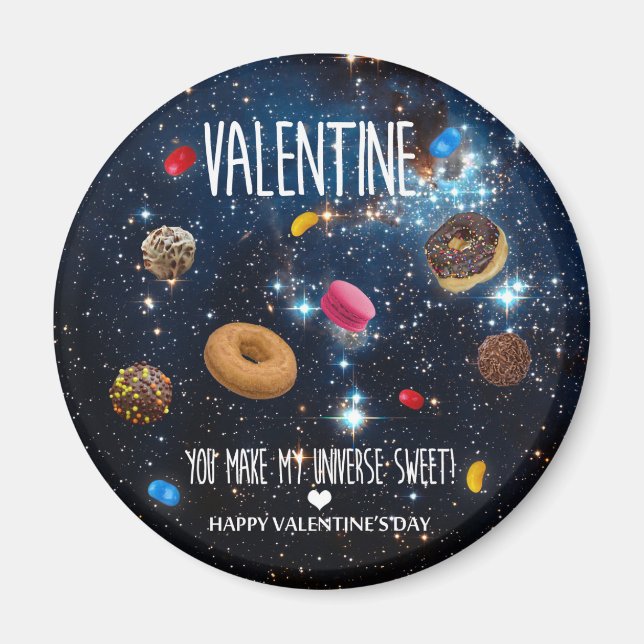 Imán Tú haces que mi universo sea dulce San Valentín (Frente)