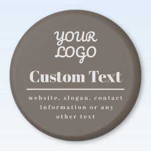 Imán Tu Logo Retro-Moderno Beige y Gris Claro