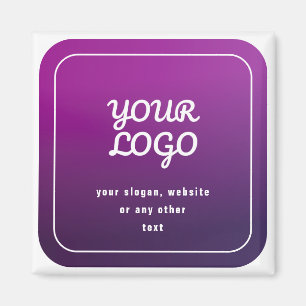 Imán Tu logotipo y elegante degradado de púrpura claro