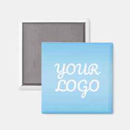 Imán Tu logotipo y ombre simple moderno | Azul claro