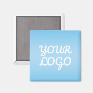 Imán Tu logotipo y ombre simple moderno Azul claro