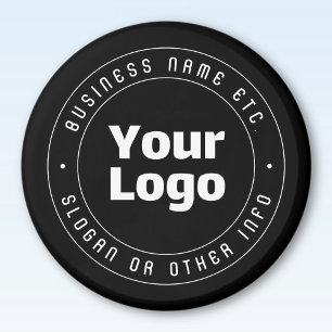 Imán Tu logotipo y plantilla de texto editable Negro