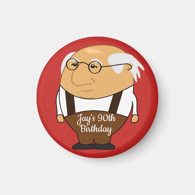 Imán Tu nombre* 90º Humor Birthday Magnet (Frente)