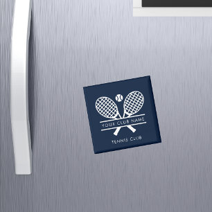 Imán Tu nombre de club Tenis Sports Navy Blue