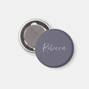 Imán Tu Nombre Elegante Letra Lavanda sobre Púrpura D