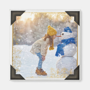 Imán Tu propia imagen   Esquinas fotográficas de estilo