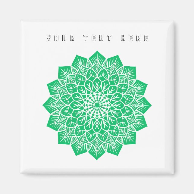 Imán Tu texto aquí Imagen de texto Arte verde Cocina do (Frente)