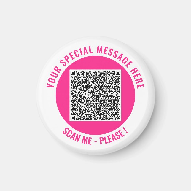 Imán Tu Texto Personalizado de Escaneo de Código QR Imá (Frente)