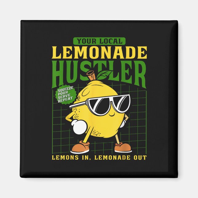 Imán Tu Vendedor Local de Limonada Divertido Jefe de Pu (Frente)