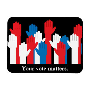 Imán Tu voto importa las manos patrióticas