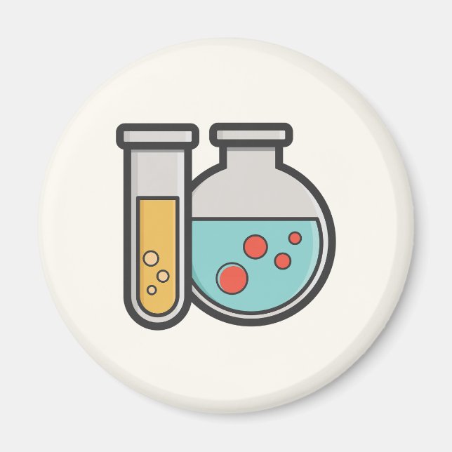 Imán Tubo de prueba de química y vaso de precipitado (Frente)