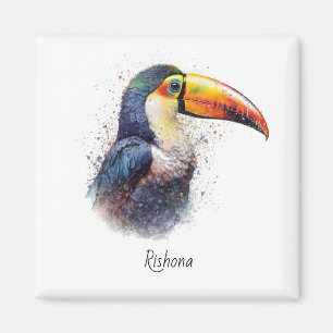 Imán Tucán Esplendor Tropical personalizado