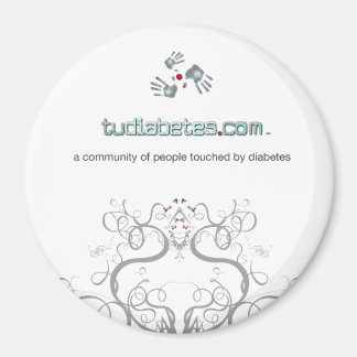 Imán TuDiabetes.com Round Magnet |Línea blanca|