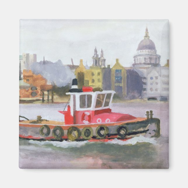 Imán Tug Rojo pasando por St. Pauls 1996 (Frente)