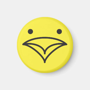 Imán Tuitea divertida cara de pájaro amarillo gracioso