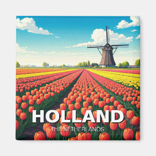 Imán Tulip Fields Windmill Holanda