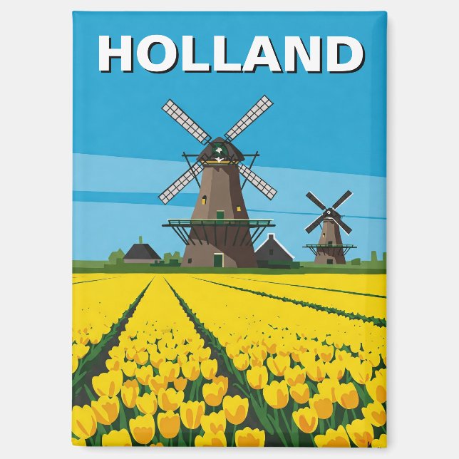 Imán Tulip Fields Windmill Holanda (Anverso)