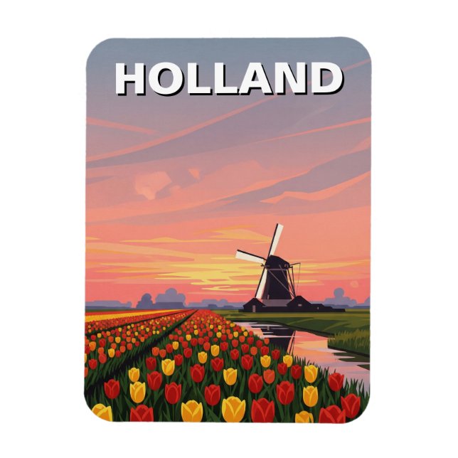 Imán Tulip Fields Windmill Holanda (Vertical)