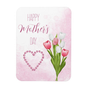 Imán Tulip Flower Bouquet Happy Mother's Day Card