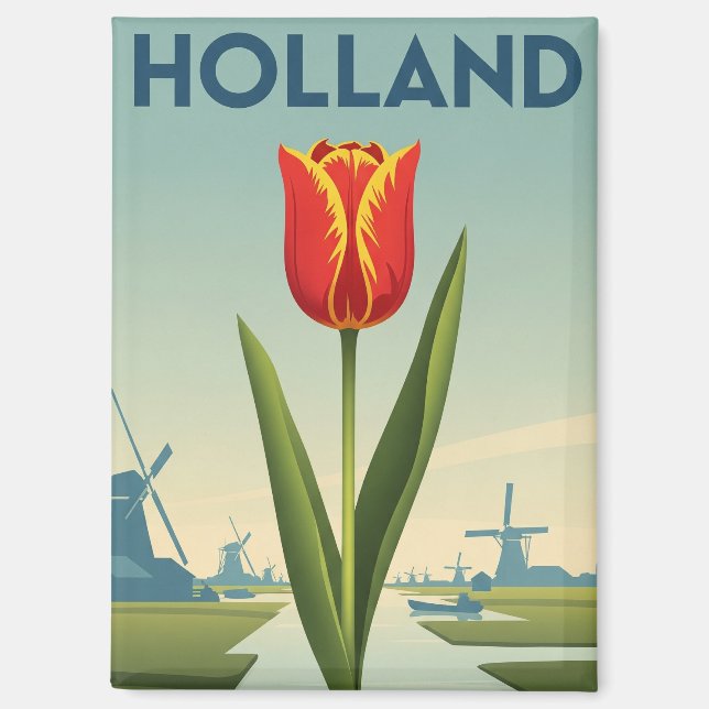 Imán Tulipán en Holanda Países Bajos (Anverso)