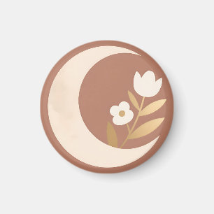 Imán Tulipán Floral Luna Creciente Minimalista