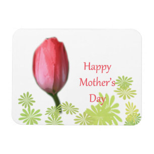 Imán tulipán rojo, feliz día de la madre