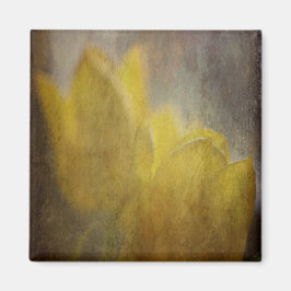 Imán Tulipanes Amarillos Flores Arte Floral Rústico