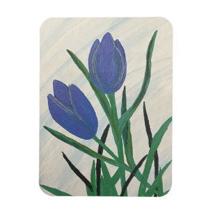 Imán Tulipanes azules