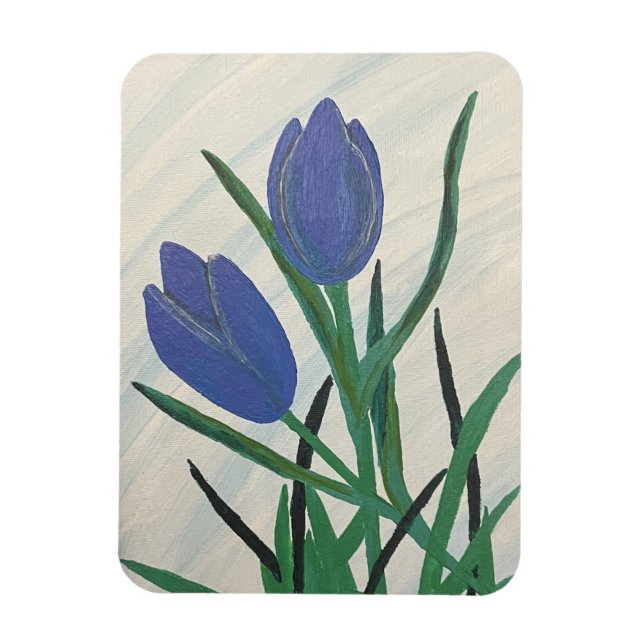 Imán Tulipanes azules (Vertical)