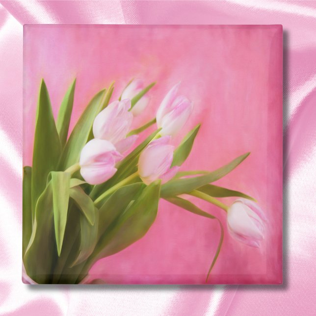 Imán Tulipanes rosados bonitos (Subido por el creador)