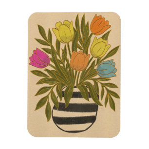 Imán Tulipanes Vintage Hermosos
