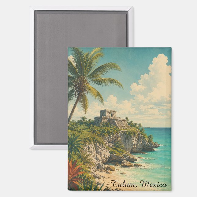 Imán Tulum México Antiguo (Anverso/Reverso)