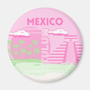 Imán Tulum, México, arte de viajes, arte de la adormide