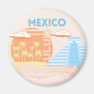 Imán Tulum, México, arte de viajes, playa de verano