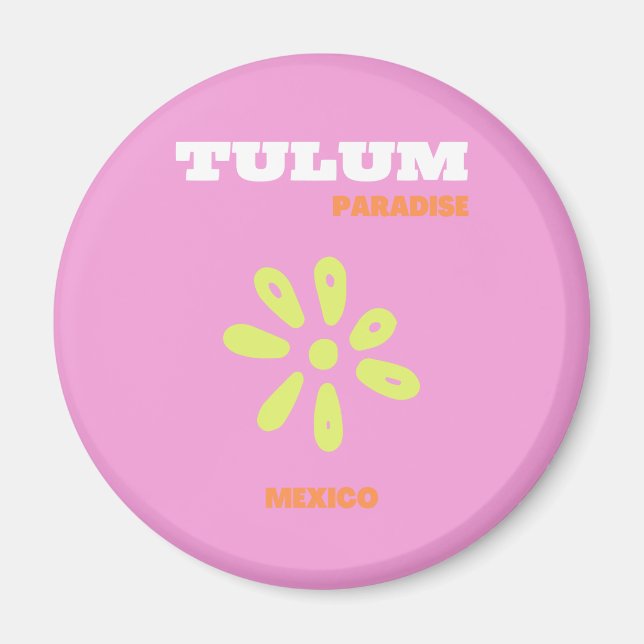 Imán Tulum, México, Preppy, Rosa (Frente)