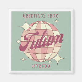 Imán Tulum Mexico Retro Vintage vacaciones de recuerdo