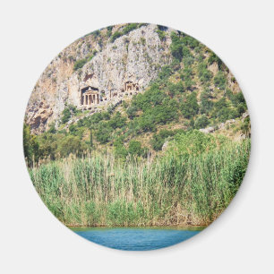 Imán Tumbas de la roca de Lycian, Dalyan, Turquía