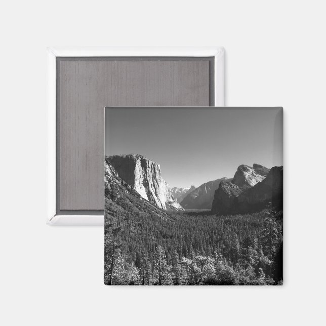 Imán Túnel Ver Yosemite Valley Foto en blanco y negro (Anverso/Reverso)