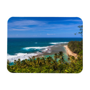 Imán Tunnels Beach visto desde el sendero Kalalau