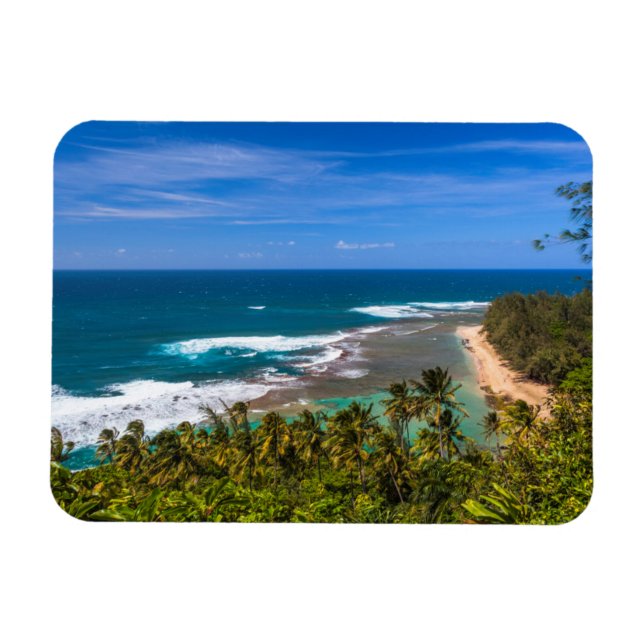 Imán Tunnels Beach visto desde el sendero Kalalau (Horizontal)