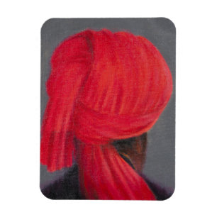 Imán Turbante rojo en el gris 2014