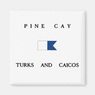 Imán Turcos de la isleta del pino y bandera alfa de la