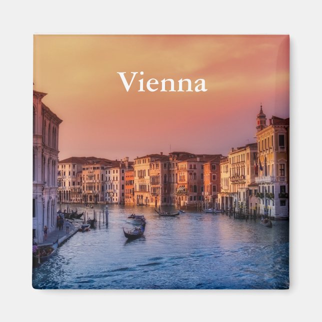 Imán Turismo de Viajes Vintage Viena (Frente)