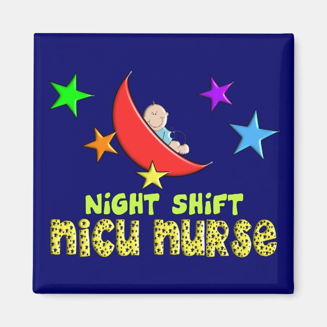 Imán Turno nocturno NICU NURSE Regalos (Frente)